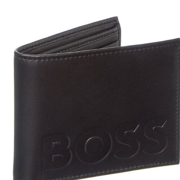 Hugo Boss Laslo Leather Bifold Wallet- Black